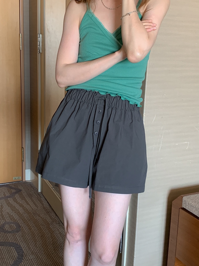 LONG PEAK韓國東大門代購女士新款職業休閑26春夏短褲紐扣LONG PEAK短褲