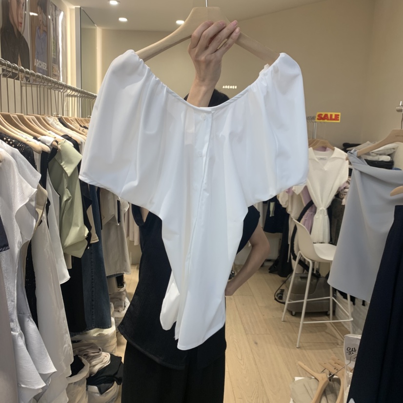 ARCHER韓國東大門直郵女裝新品26春夏襯衫蕾絲衫泡泡袖雙面ARCHER襯衫/蕾絲衫