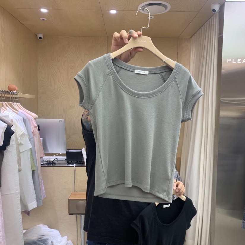 PLEASURE韓國直郵女裝新品人氣熱賣推薦休閑職業26夏季T恤PLEASURET恤圖色2