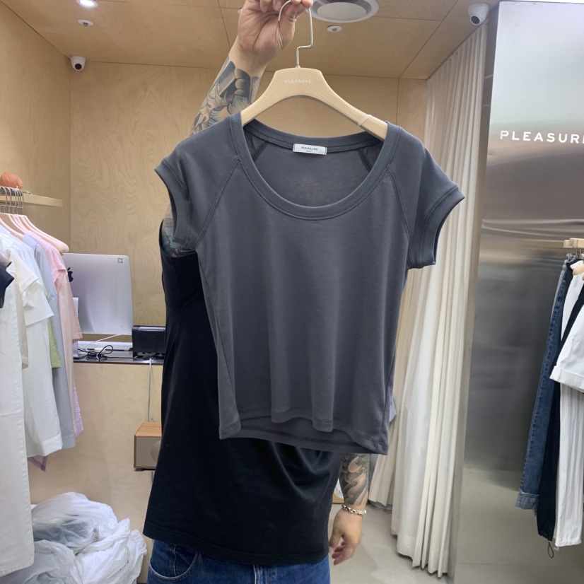 PLEASURE韓國直郵女裝新品人氣熱賣推薦休閑職業26夏季T恤PLEASURET恤圖色4