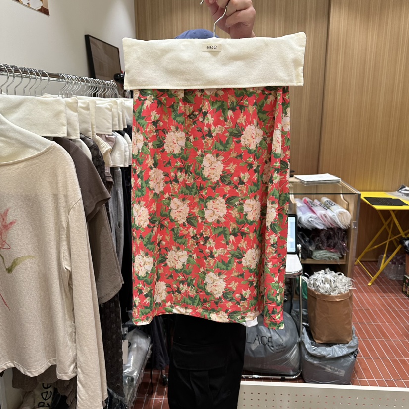 EEE韓國東大門代購女士新品26春夏推薦半身裙中短裙復古SEEE半身裙/中短裙圖色1