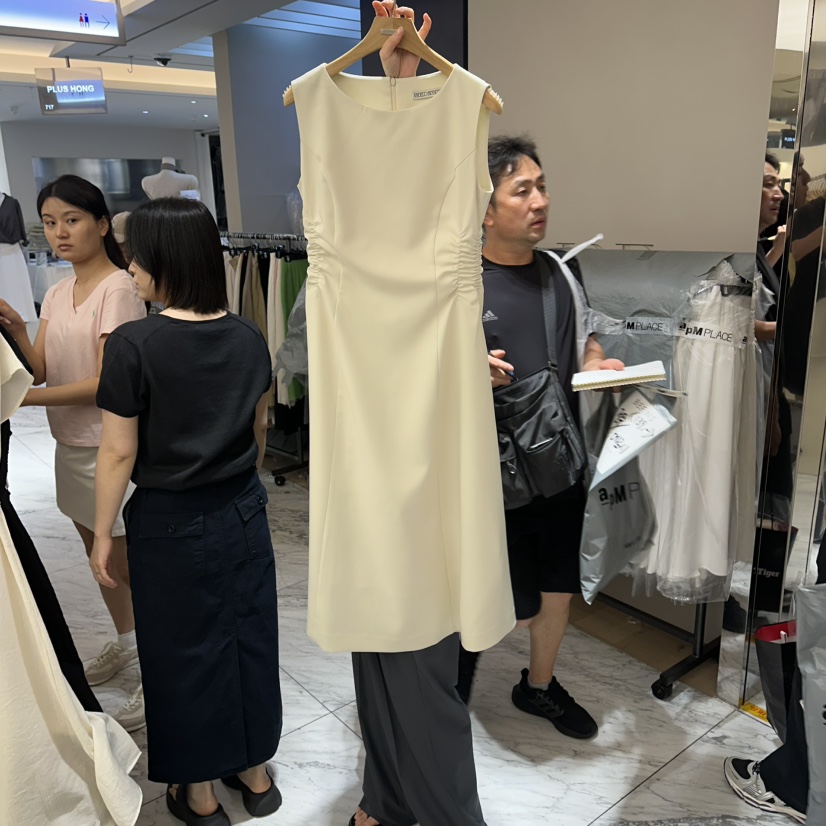 MER韓國代購女士新款職業26夏季26春夏推薦人氣連衣裙褶皺MER/ANGELO BIANCO連衣裙圖色1