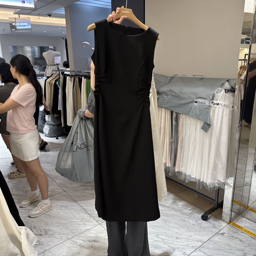 MER韓國代購女士新款職業26夏季26春夏推薦人氣連衣裙褶皺MER/ANGELO BIANCO連衣裙圖色2