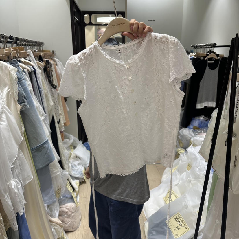 THEMORYPARK韓國直郵女士新品26夏季職業26春夏襯衫蕾絲衫THE MORY PARK襯衫/蕾絲衫圖色1