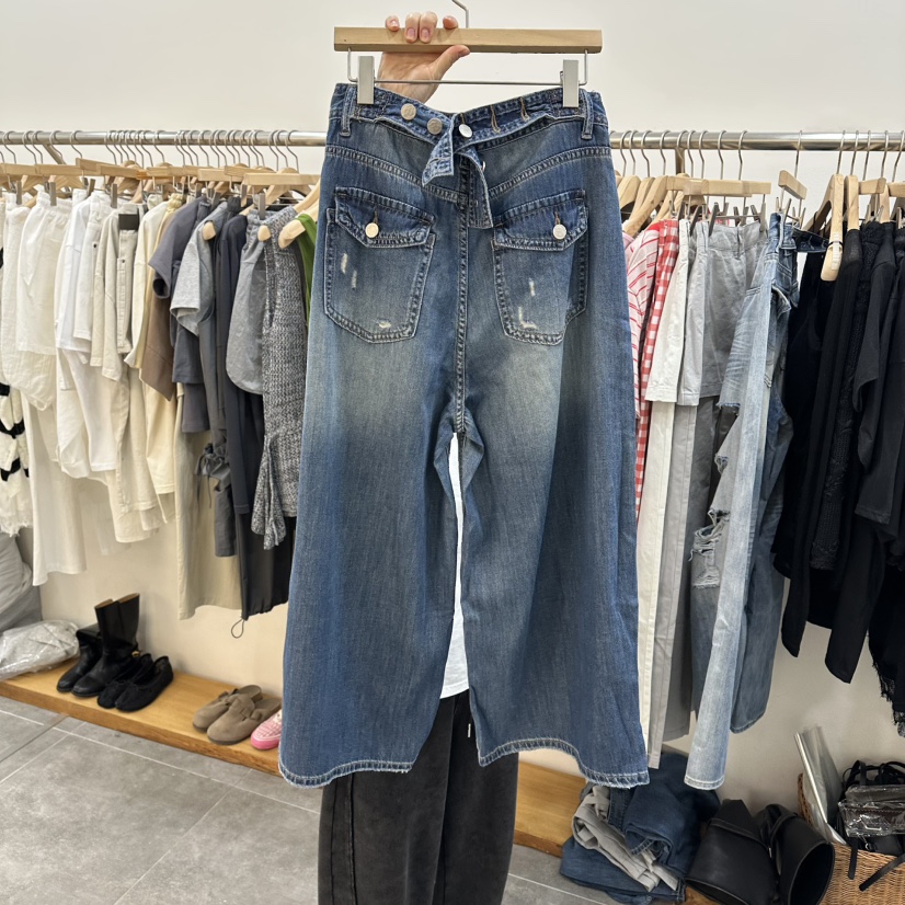 DELIGHT-L韓國東大門直郵女裝新品職業26春夏牛仔褲復古DELIGHT-L牛仔褲