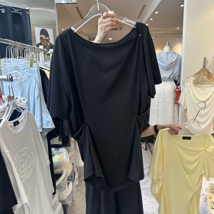 CHEAP-CHIC韓國直郵女裝新款人氣職業時尚休閑T恤寬松紐扣CHEAP-CHIC/CHARLES THE SECONDT恤圖色2