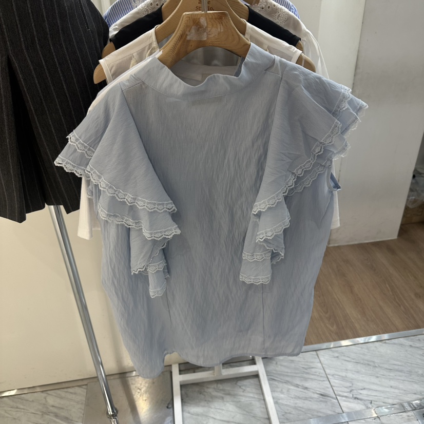 ABLESTUDIO韓國東大門代購女裝新品26夏季休閑襯衫蕾絲衫ABLESTUDIO襯衫/蕾絲衫