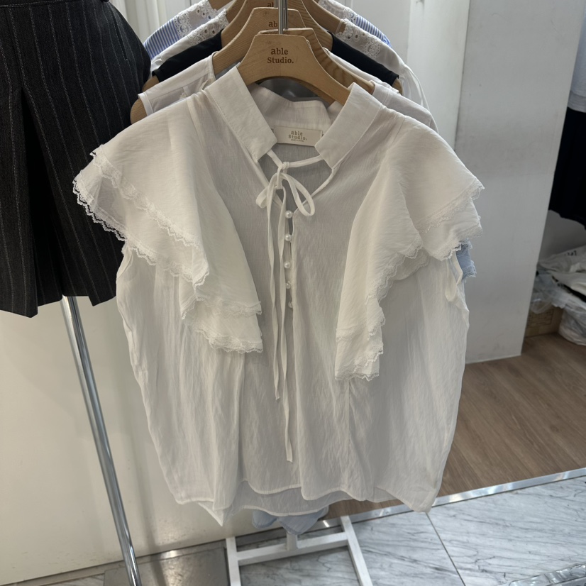 ABLESTUDIO韓國東大門代購女裝新品26夏季休閑襯衫蕾絲衫ABLESTUDIO襯衫/蕾絲衫圖色1