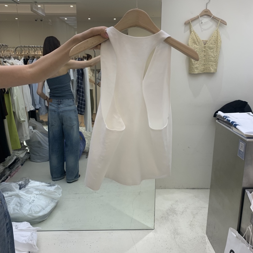 FLAUNT韓國直郵女士新品人氣職業26春夏吊帶背心喇叭褲亞麻FLAUNT吊帶/背心