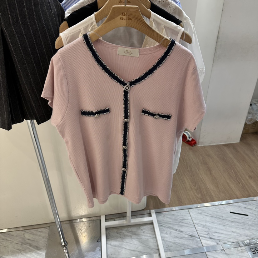 ABLESTUDIO韓國直郵女士新品推薦休閑職業26春夏26夏季T恤ABLESTUDIOT恤圖色3
