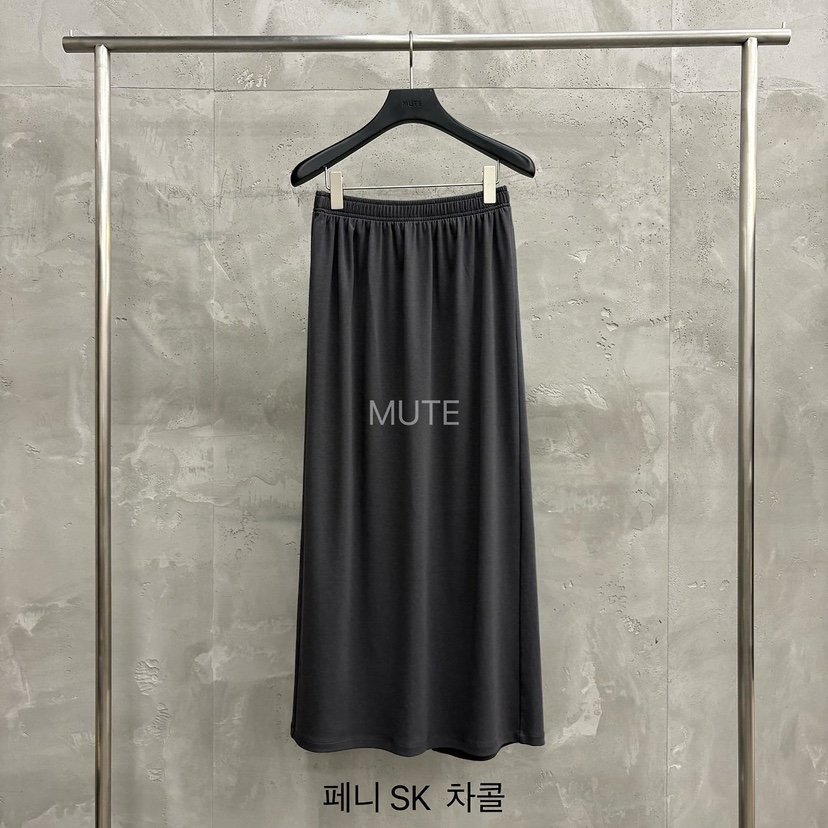 MUTE-P韓國代購女裝新品熱賣職業休閑時尚26夏季26春夏長裙MUTE長裙圖色4墨色