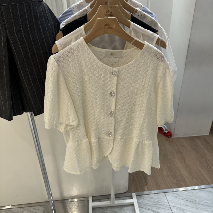 ABLESTUDIO韓國直郵實拍女士新品人氣休閑時尚襯衫蕾絲衫ABLESTUDIO襯衫/蕾絲衫圖色1