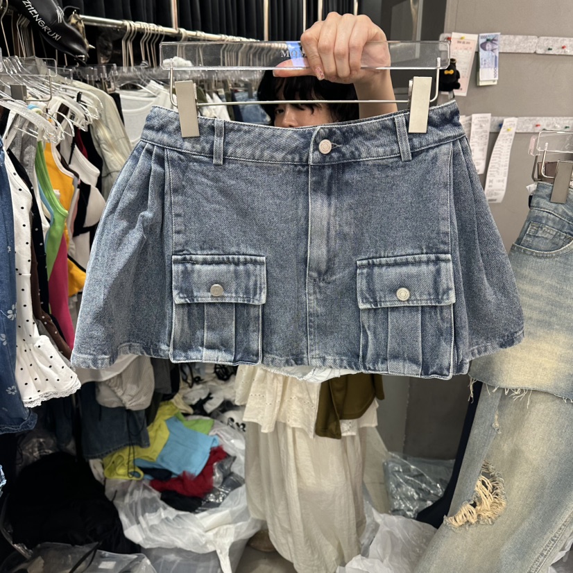 MOMAZU東大門實拍韓國女士新品休閑職業熱賣時尚裙褲口袋MOMAZU裙褲圖色1