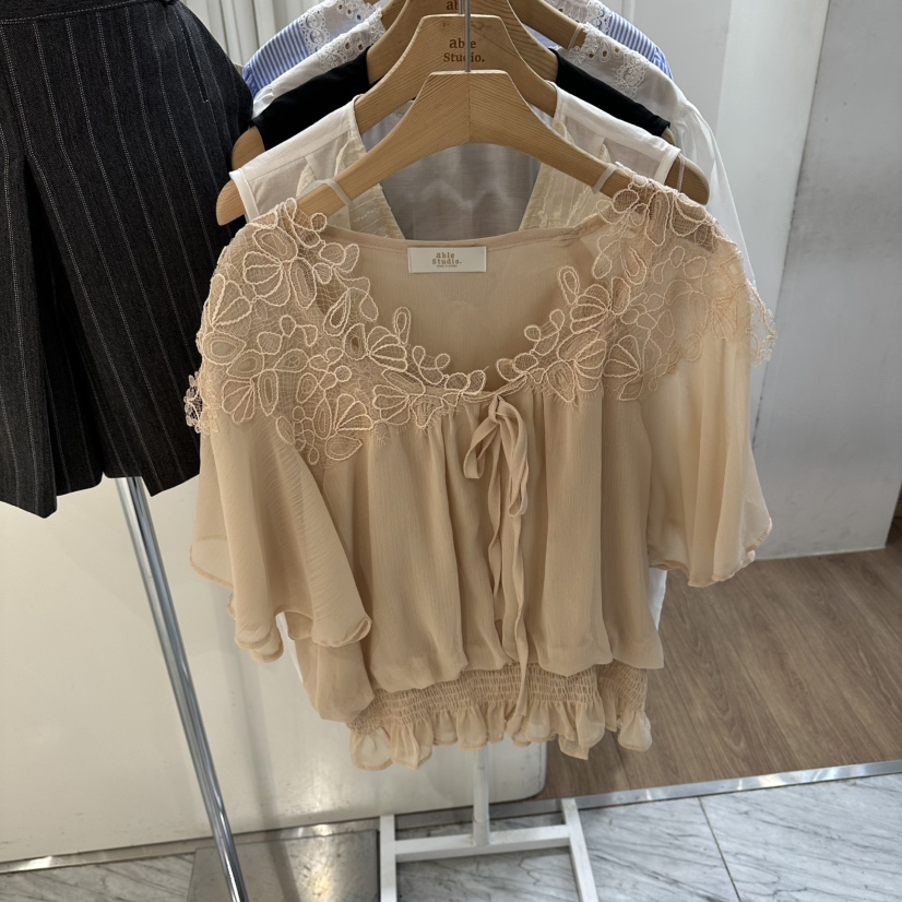 ABLESTUDIO韓國直郵女裝新品26春夏休閑推薦時尚襯衫蕾絲衫ABLESTUDIO襯衫/蕾絲衫圖色2