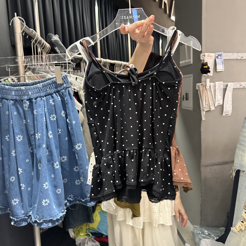MOMAZU東大門實拍韓國女裝新品時尚職業吊帶背心荷葉邊無袖MOMAZU吊帶/背心