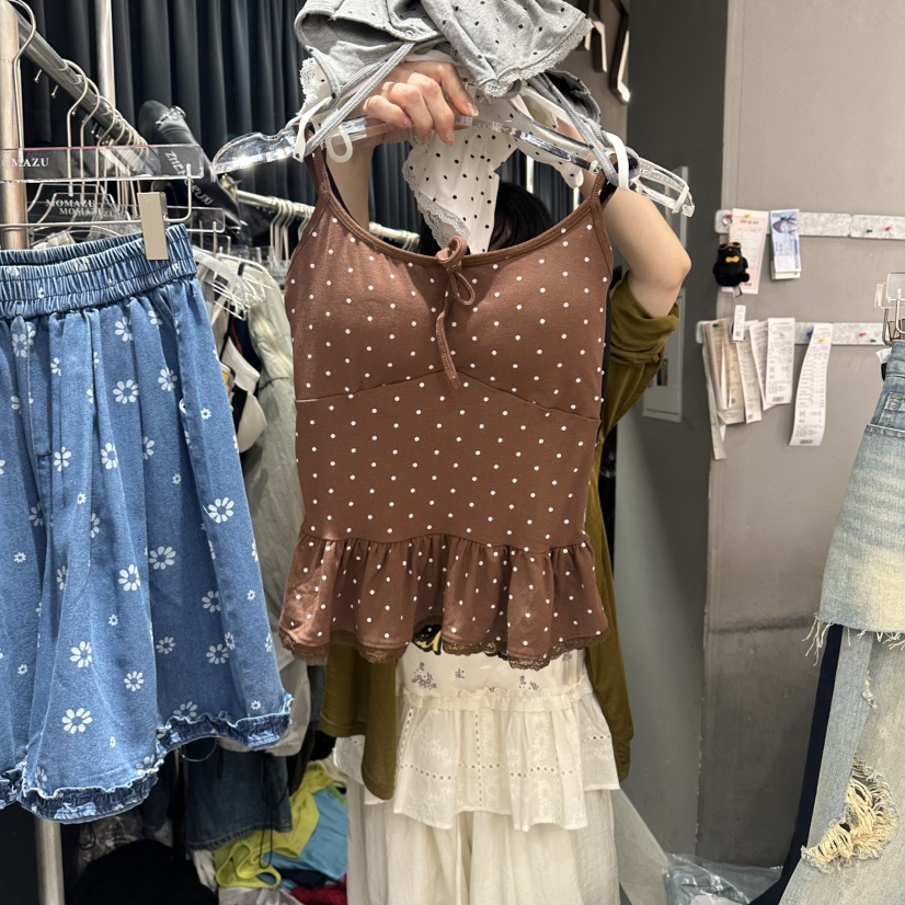 MOMAZU東大門實拍韓國女裝新品時尚職業吊帶背心荷葉邊無袖MOMAZU吊帶/背心圖色3