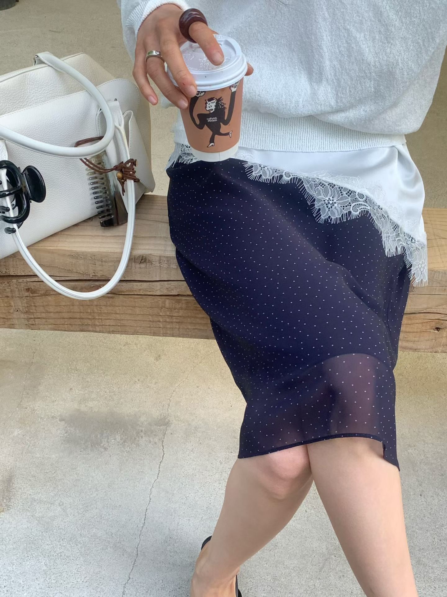 FLAT WHITE韓國東大門代購女裝新款職業熱賣半身裙中短裙SFLAT WHITE/SORBET半身裙/中短裙