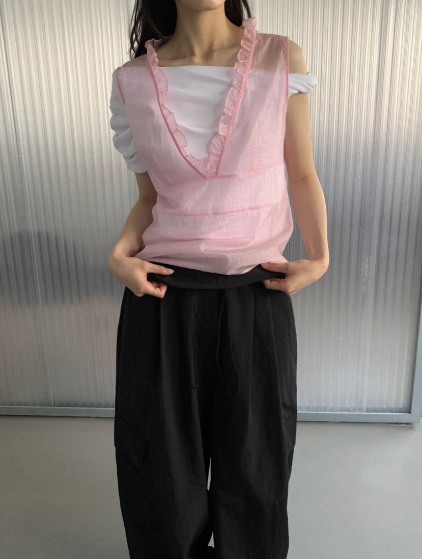SO BAE韓國直郵女士新品26夏季人氣職業吊帶背心荷葉邊無袖SO BAE吊帶/背心