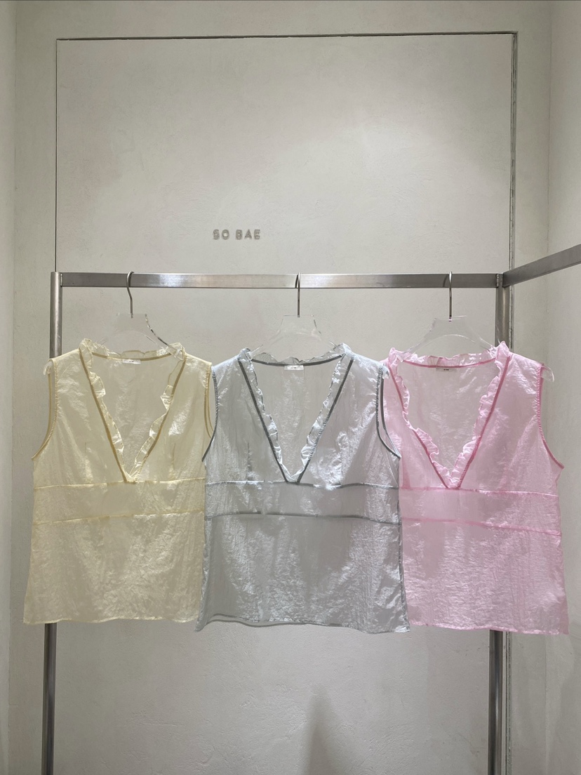 SO BAE韓國直郵女士新品26夏季人氣職業吊帶背心荷葉邊無袖SO BAE吊帶/背心