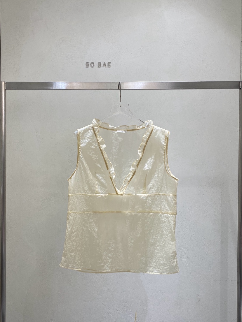 SO BAE韓國直郵女士新品26夏季人氣職業吊帶背心荷葉邊無袖SO BAE吊帶/背心圖色3