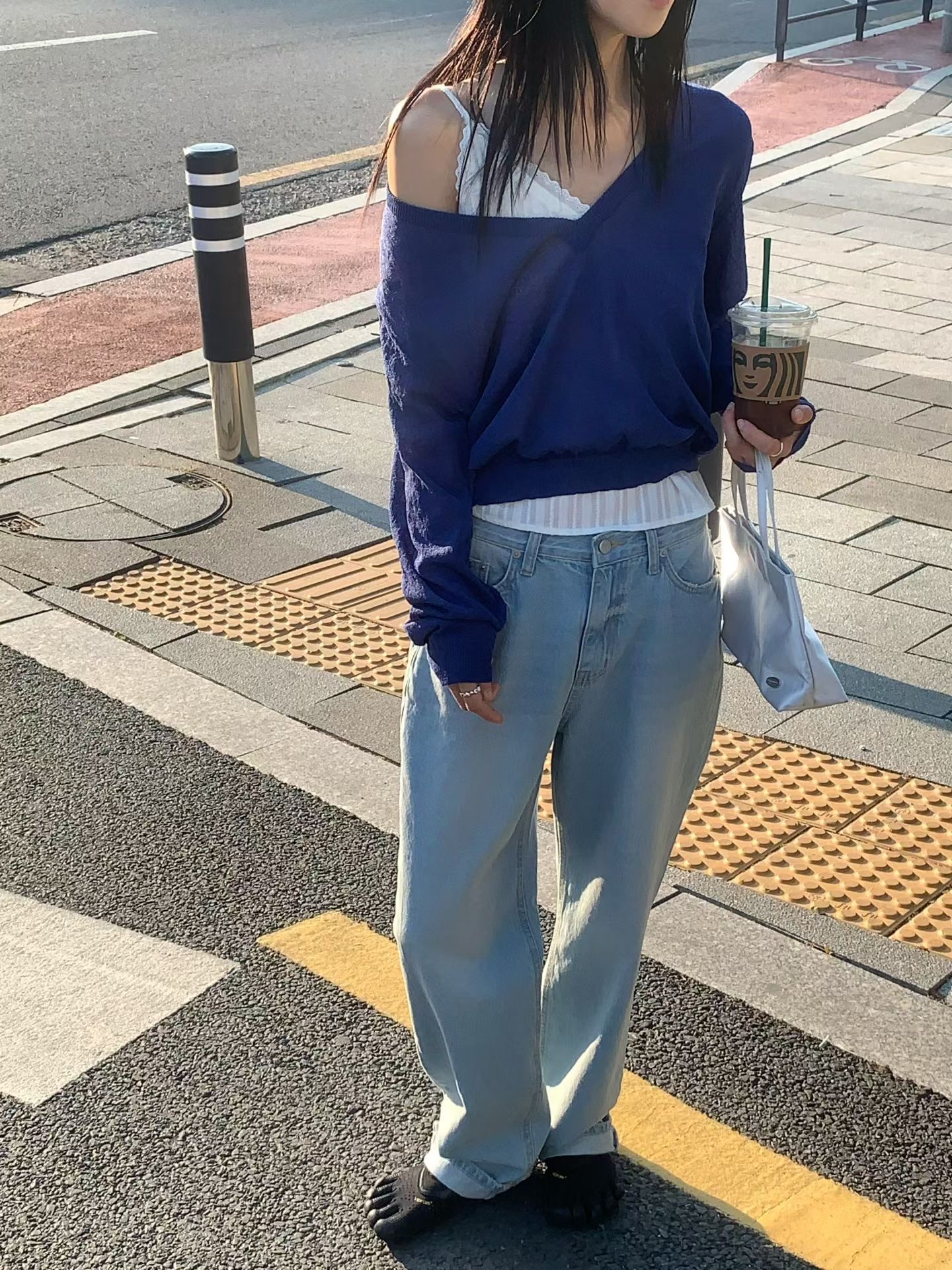 FLAT WHITE東大門實拍韓國女裝新品休閑26春夏針織衫不含內搭FLAT WHITE/SORBET針織衫圖色2