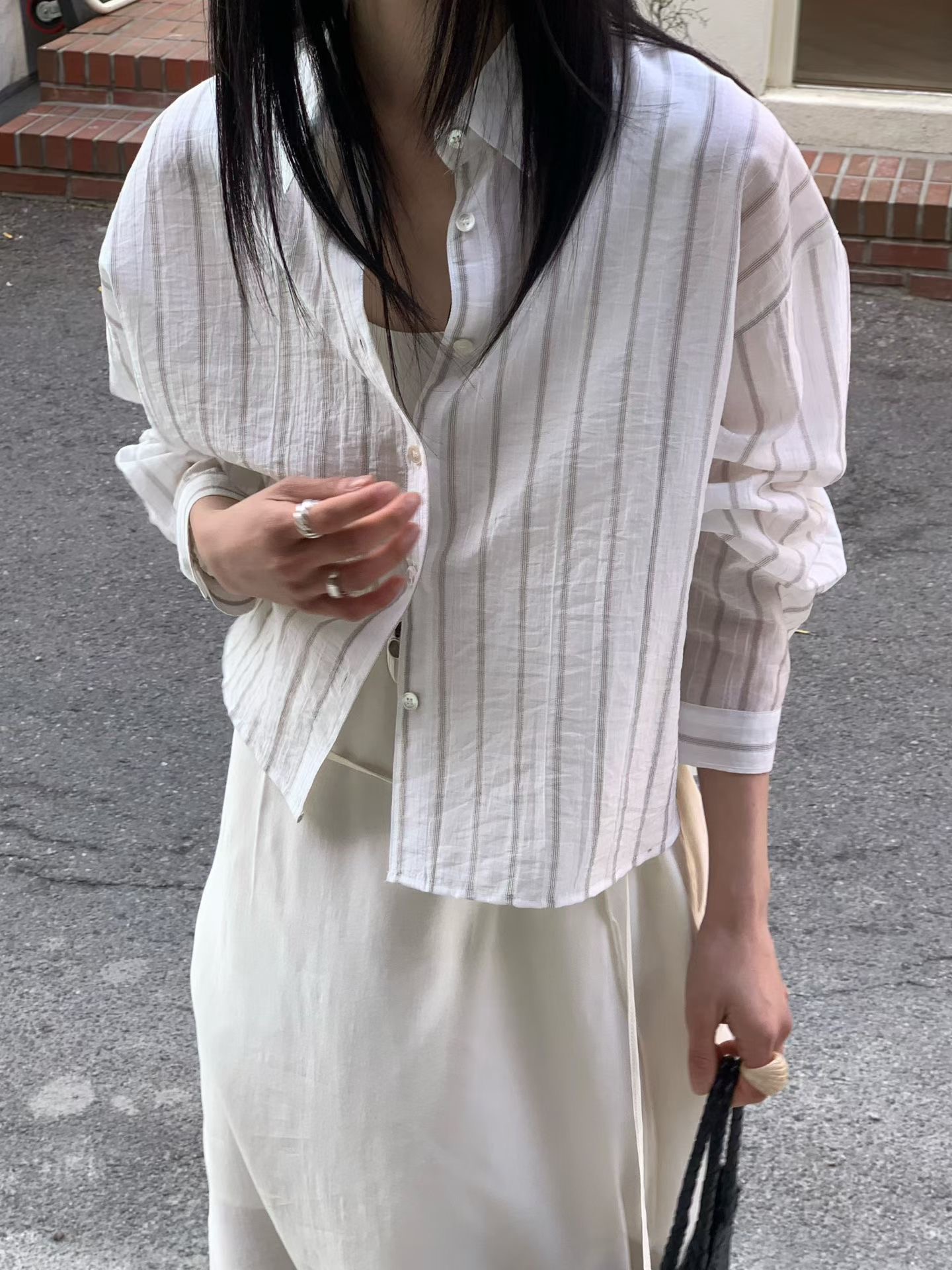 FLAT WHITE韓國東大門直郵女裝新品人氣26夏季襯衫蕾絲衫FLAT WHITE/SORBET襯衫/蕾絲衫