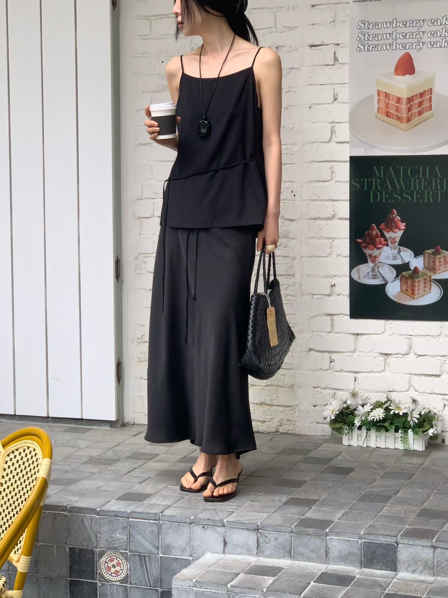 FLAT WHITE韓國東大門直郵女士新款26夏季休閑推薦長裙MSFLAT WHITE/SORBET長裙