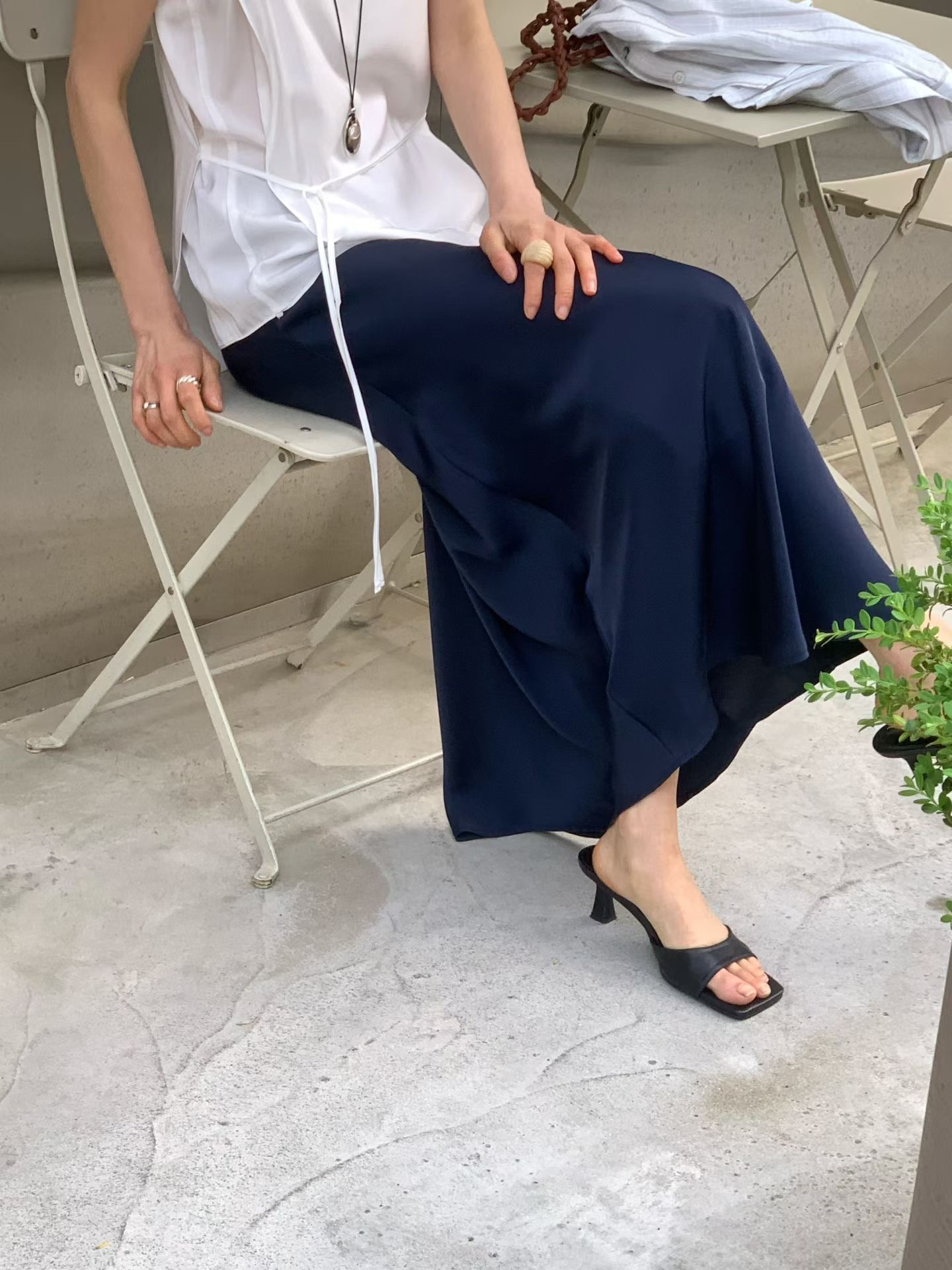 FLAT WHITE韓國東大門直郵女士新款26夏季休閑推薦長裙MSFLAT WHITE/SORBET長裙