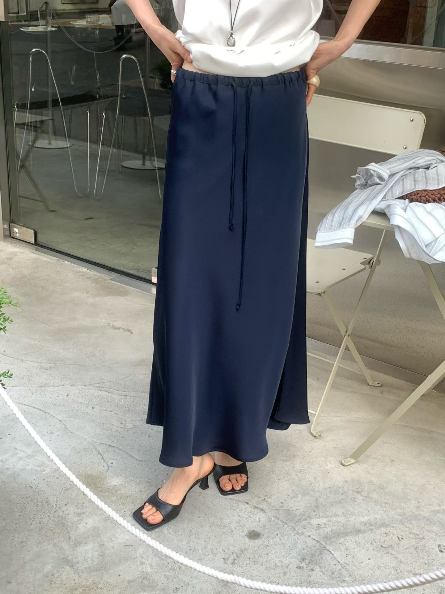 FLAT WHITE韓國東大門直郵女士新款26夏季休閑推薦長裙MSFLAT WHITE/SORBET長裙圖色1