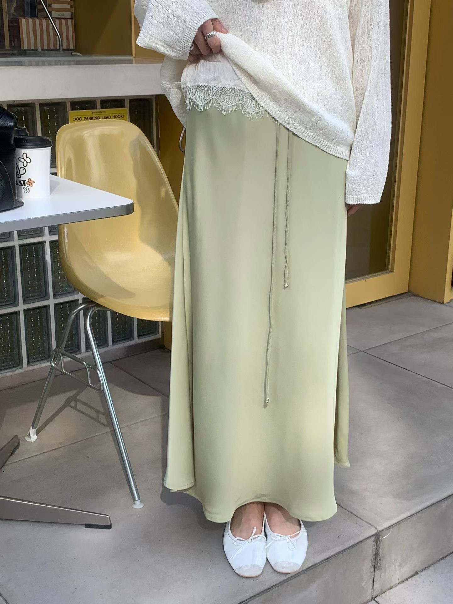 FLAT WHITE韓國東大門直郵女士新款26夏季休閑推薦長裙MSFLAT WHITE/SORBET長裙圖色2