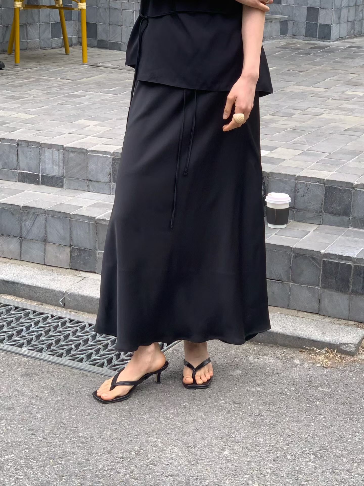 FLAT WHITE韓國東大門直郵女士新款26夏季休閑推薦長裙MSFLAT WHITE/SORBET長裙圖色3