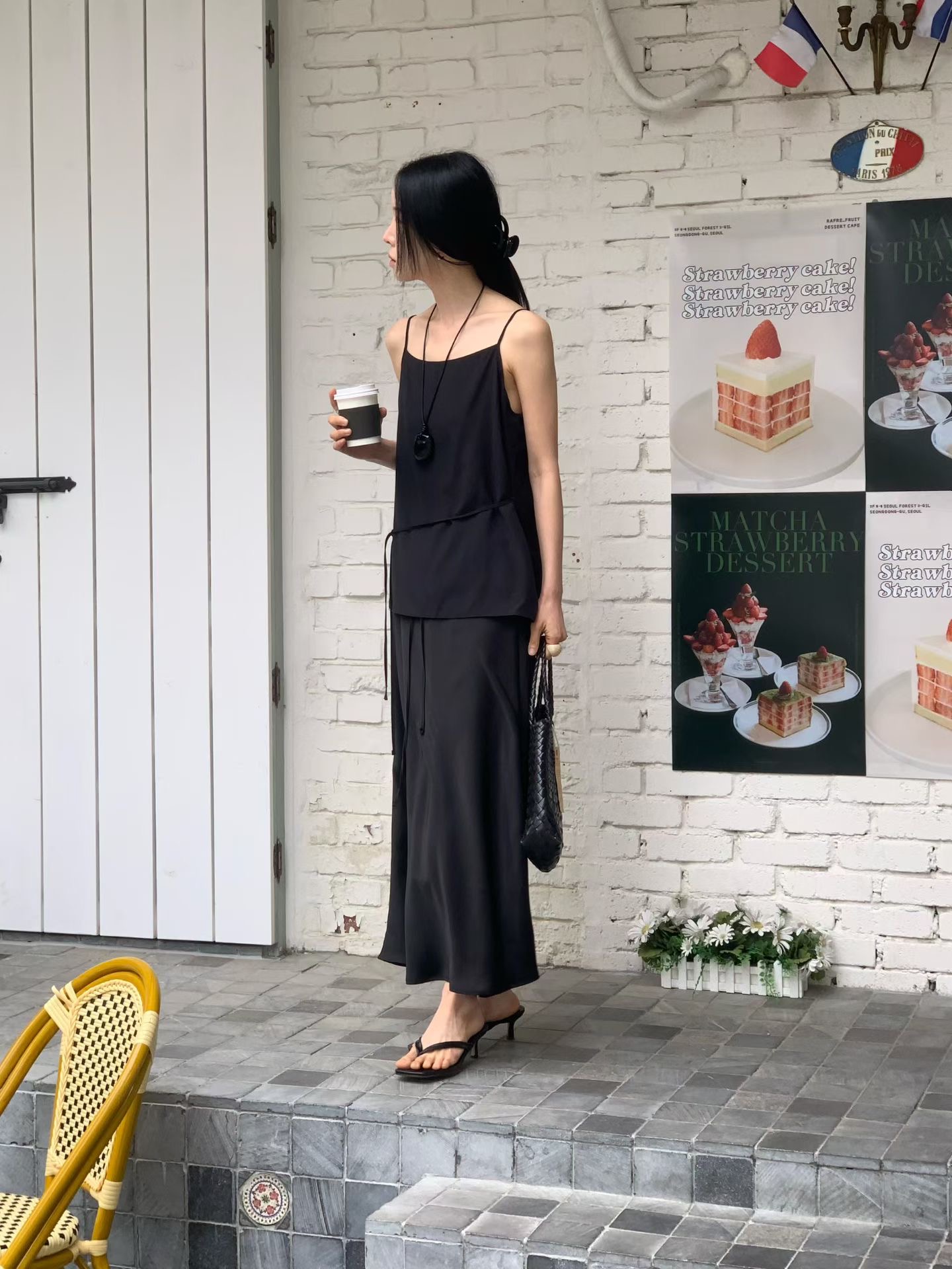 FLAT WHITE韓國直郵實拍女士新品休閑熱賣人氣26春夏吊帶背心FLAT WHITE/SORBET吊帶/背心