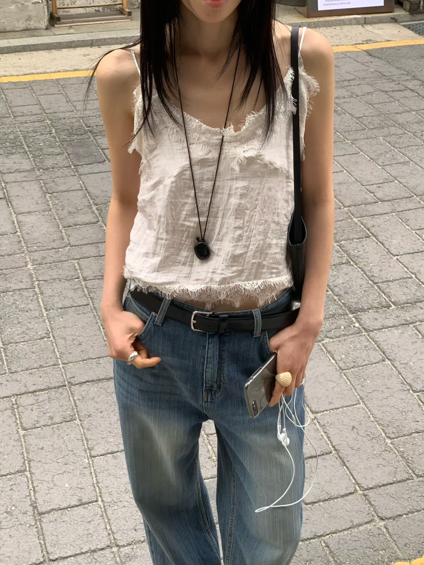 FLAT WHITE韓國代購女裝新款人氣26春夏時尚熱賣吊帶背心FLAT WHITE/SORBET吊帶/背心