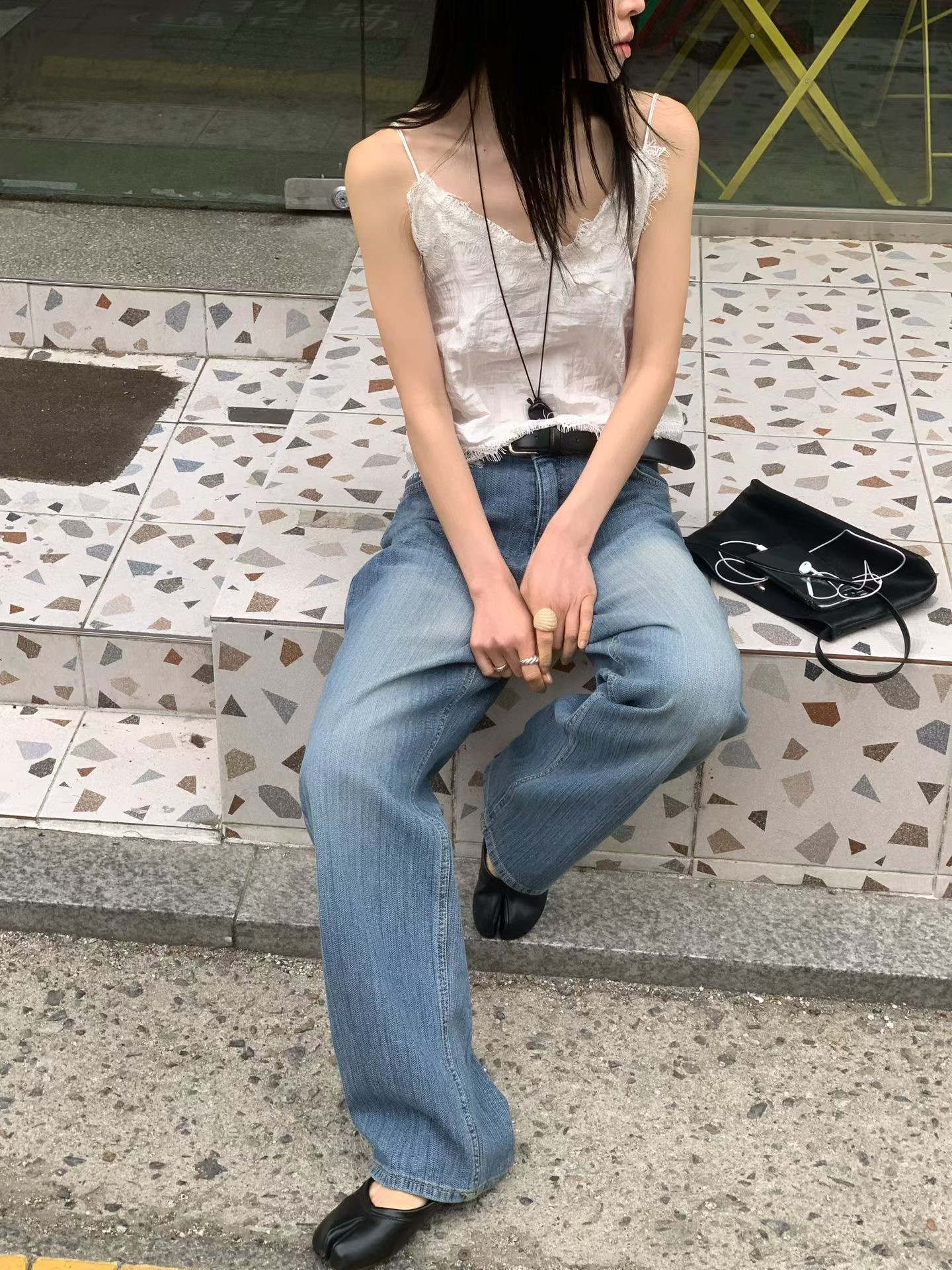 FLAT WHITE韓國代購女裝新款人氣26春夏時尚熱賣吊帶背心FLAT WHITE/SORBET吊帶/背心