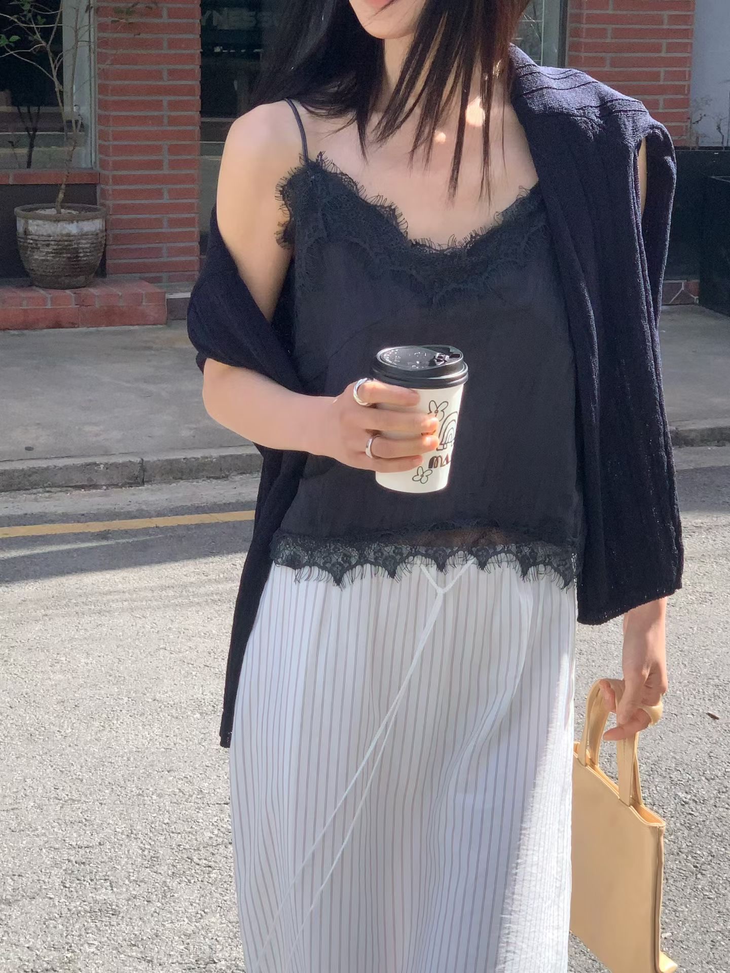 FLAT WHITE韓國代購女裝新款人氣26春夏時尚熱賣吊帶背心FLAT WHITE/SORBET吊帶/背心