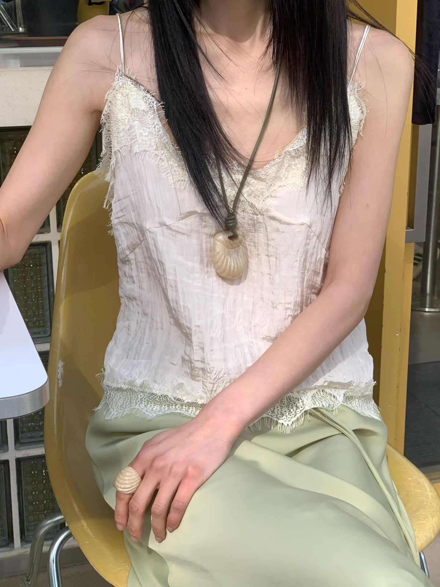 FLAT WHITE韓國代購女裝新款人氣26春夏時尚熱賣吊帶背心FLAT WHITE/SORBET吊帶/背心圖色2