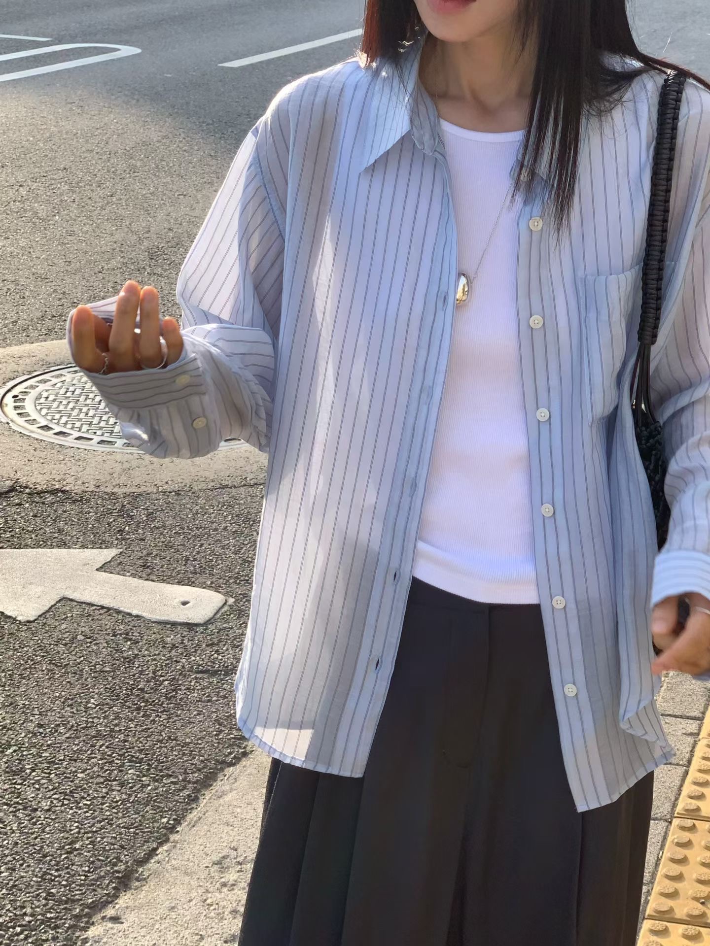 FLAT WHITE韓國直郵女士新款人氣職業襯衫蕾絲衫不含內搭FLAT WHITE/SORBET襯衫/蕾絲衫