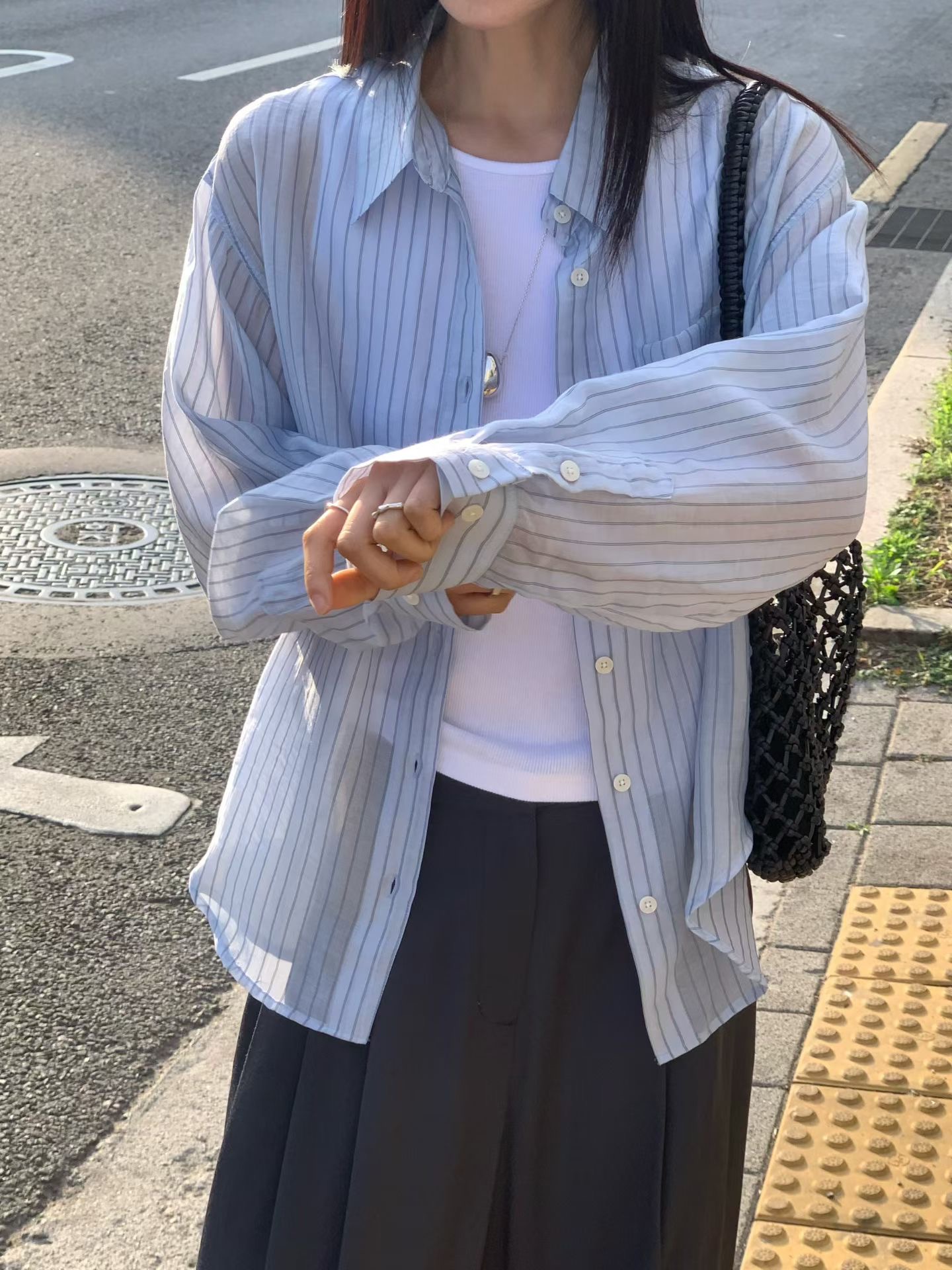 FLAT WHITE韓國直郵女士新款人氣職業襯衫蕾絲衫不含內搭FLAT WHITE/SORBET襯衫/蕾絲衫圖色2