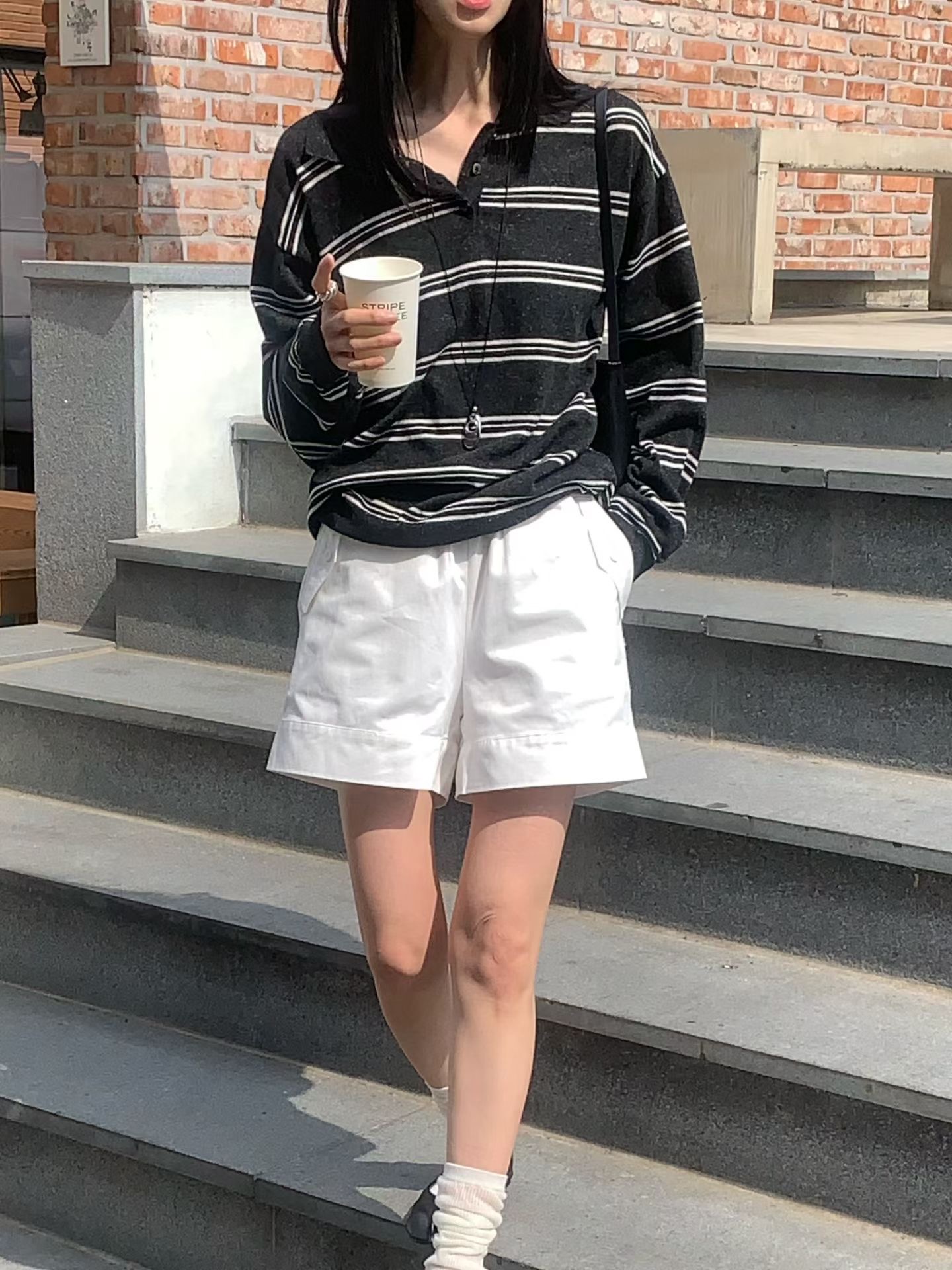 FLAT WHITE韓國直郵女士新品熱賣26春夏時尚人氣推薦短褲MSFLAT WHITE/SORBET短褲圖色1
