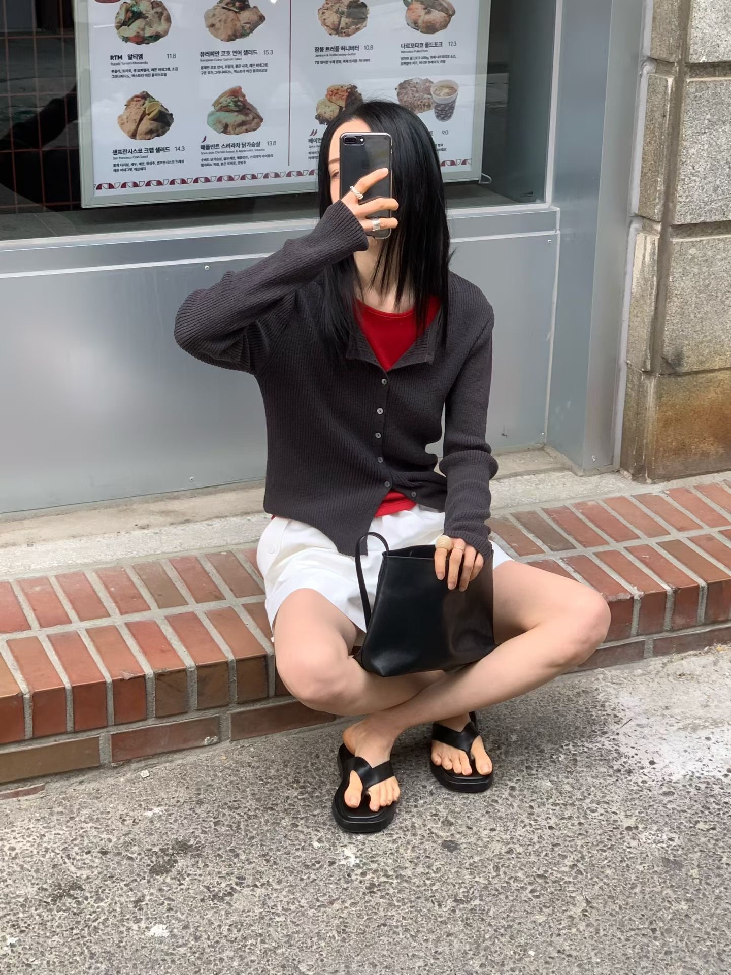 FLAT WHITE韓國東大門代購女士新品熱賣推薦針織衫不含內搭FLAT WHITE/SORBET針織衫