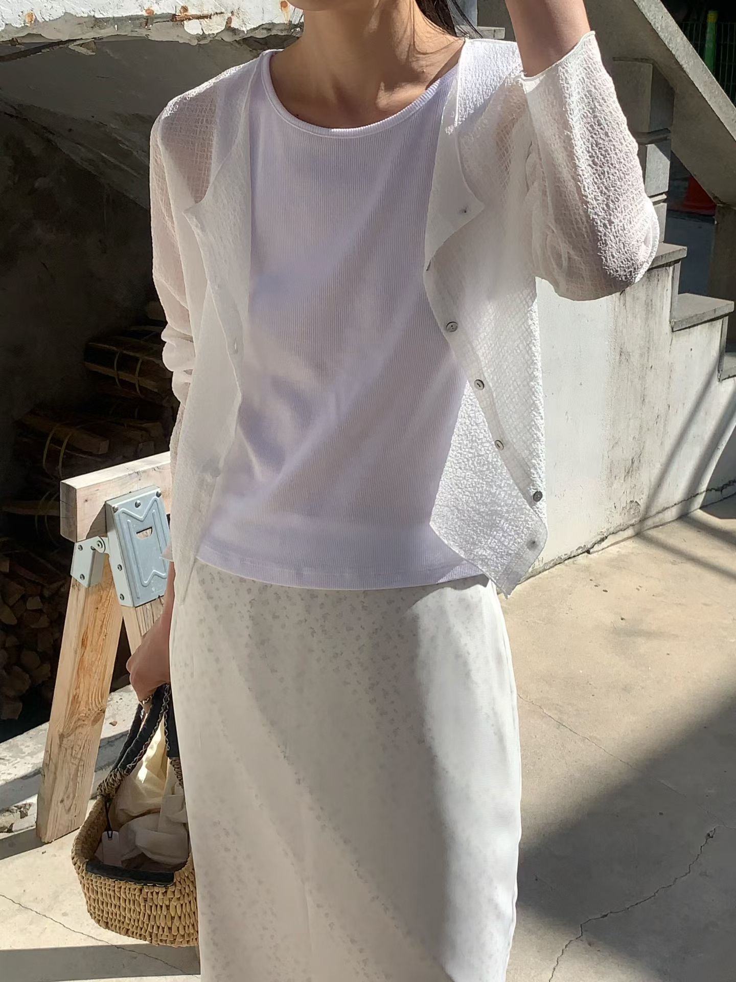 FLAT WHITE韓國東大門直郵女裝新品職業長袖T恤不含內搭LFLAT WHITE/SORBET長袖T恤