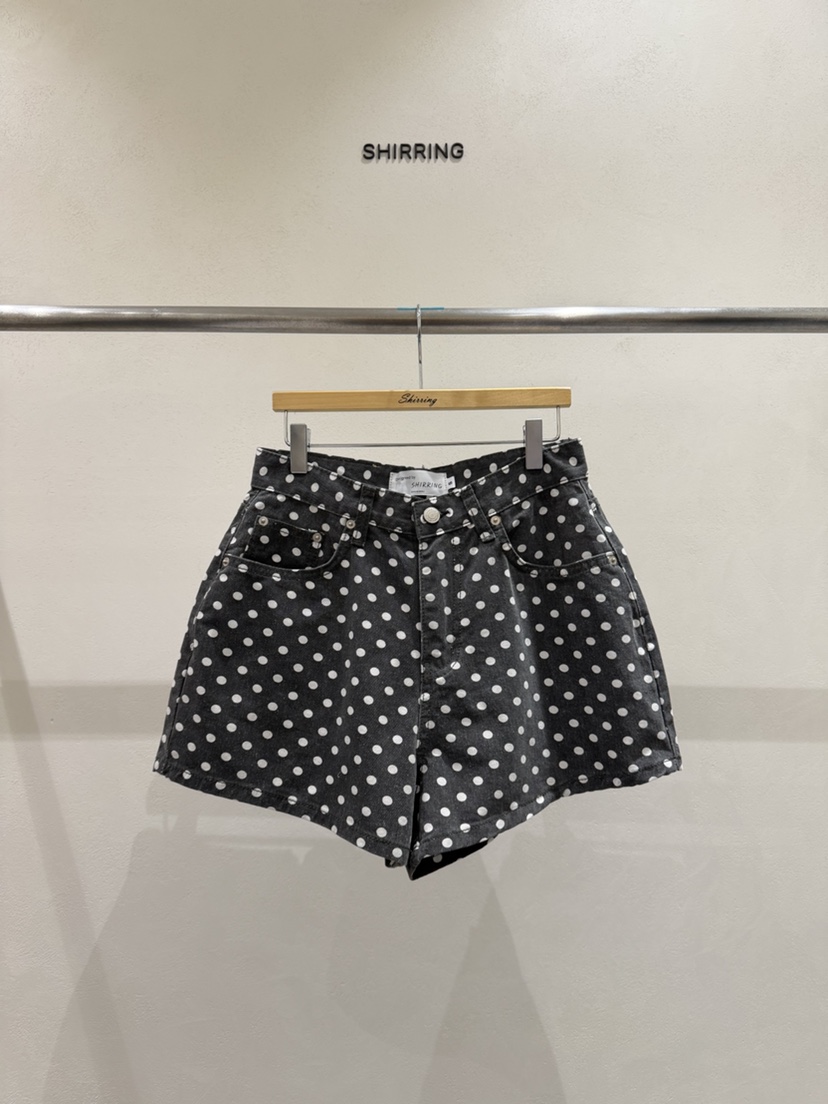 SHIRRING韓國直郵實拍女士新款休閑熱賣人氣職業短褲圓點SHIRRING短褲圖色1