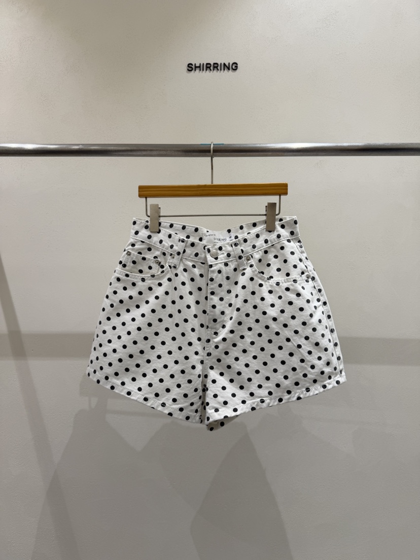 SHIRRING韓國直郵實拍女士新款休閑熱賣人氣職業短褲圓點SHIRRING短褲圖色2
