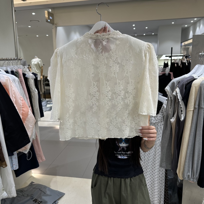BENE韓國代購女士新品26夏季26春夏職業時尚休閑襯衫蕾絲衫BENE襯衫/蕾絲衫
