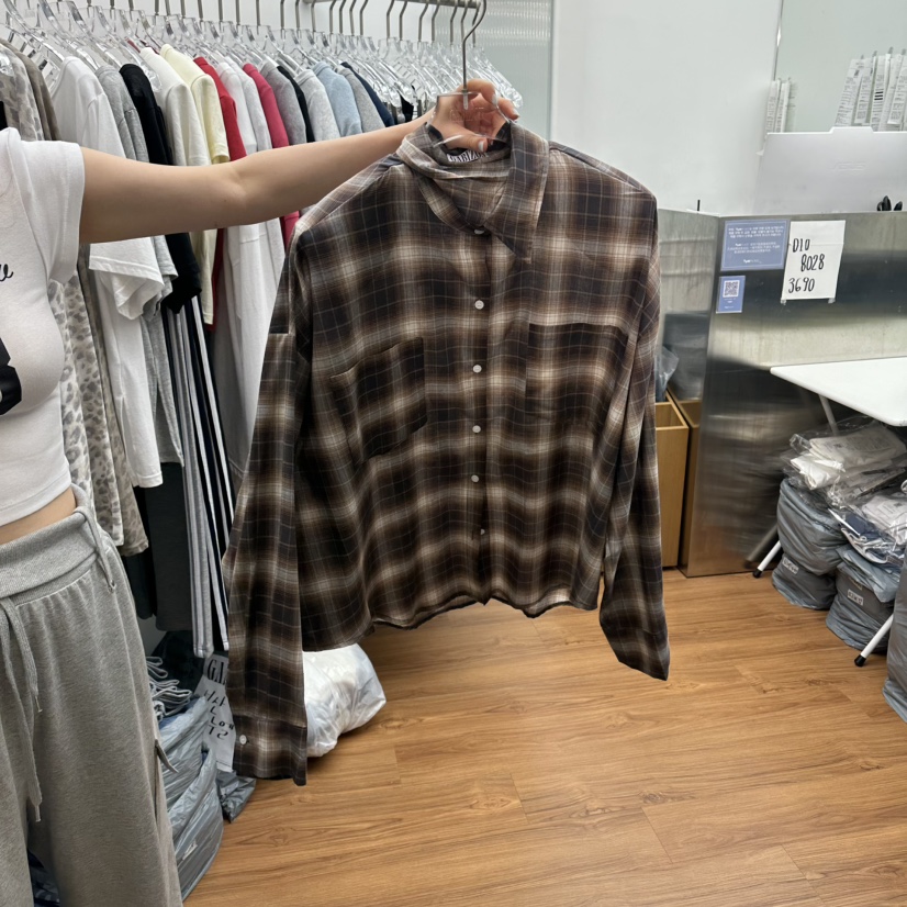 GABIZON東大門實拍韓國女士新品26夏季休閑襯衫蕾絲衫格紋GABIZON襯衫/蕾絲衫圖色2