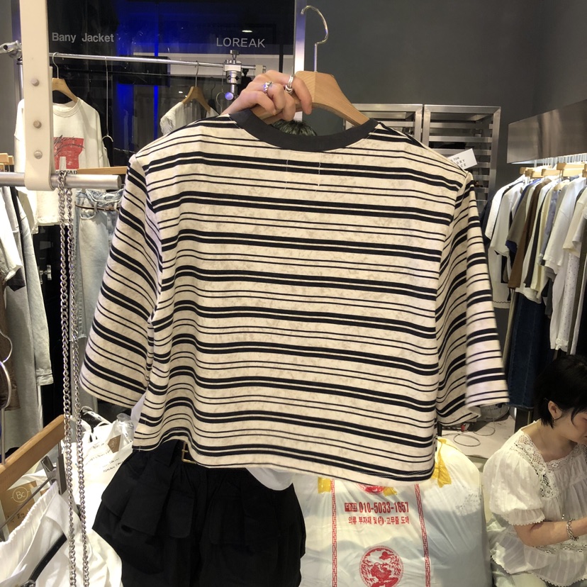 BANY ANCO韓國代購女士新款人氣26夏季熱賣職業推薦T恤絎縫BANY ANCOT恤