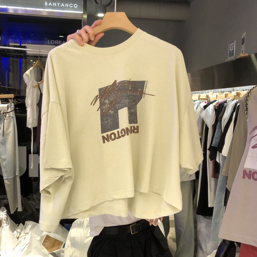 BANY ANCO韓國東大門直郵女士新品熱賣推薦時尚T恤水洗寬松BANY ANCOT恤圖色3