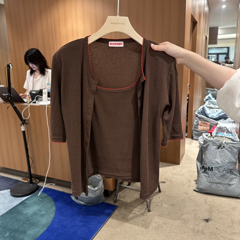 REPERTORY韓國直郵實拍女士新品熱賣推薦時尚26夏季26春夏T恤REPERTORYT恤圖色2