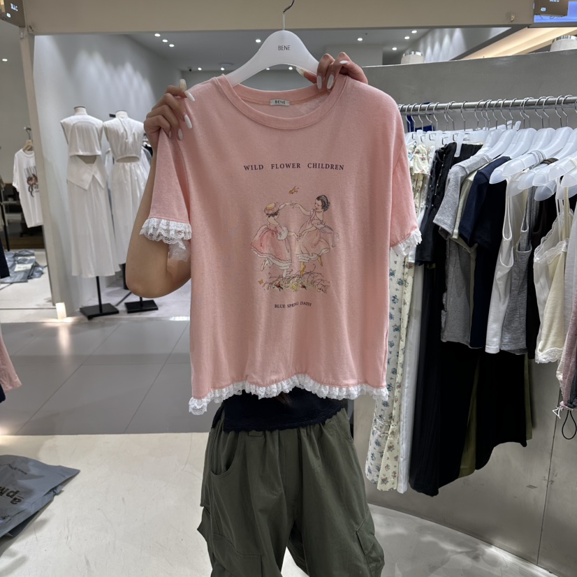 BENE韓國代購女士新品職業休閑推薦時尚26夏季熱賣26春夏T恤BENET恤圖色2