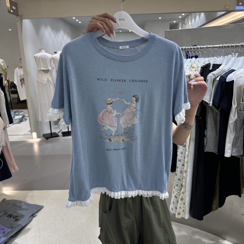 BENE韓國代購女士新品職業休閑推薦時尚26夏季熱賣26春夏T恤BENET恤圖色3